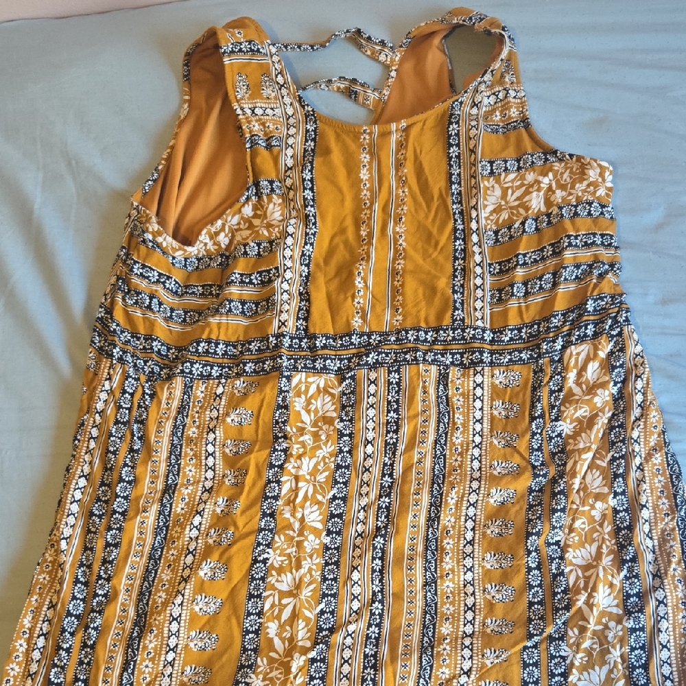 Maurices Mustard and Black Patterned Dress